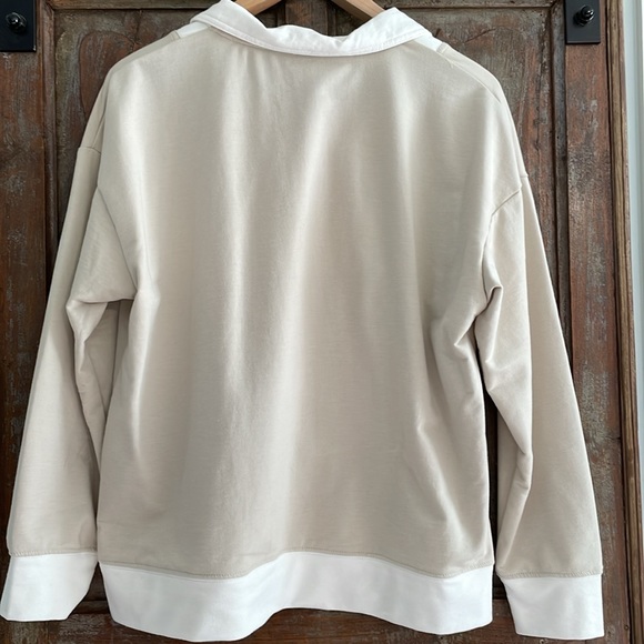 Time and Tru Tan and Cream 1/4 Zip Top Size XL - Picture 2 of 9